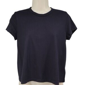 AG Adriano Goldschmied Black Boxy Crew Tee S Clean Girl Quiet Luxury Sample NWT